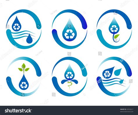 Recycling Water Logo Design Stock Vector Illustration 22553617