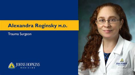 Alexandra B Roginsky M D Acute Care And Trauma Surgeon Youtube