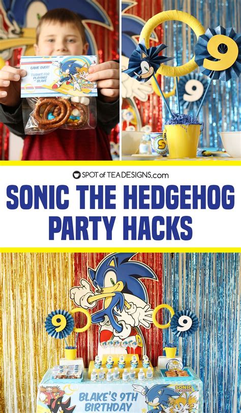 Sonic The Hedgehog Party Hacks Spot Of Tea Designs 5th Birthday Boys