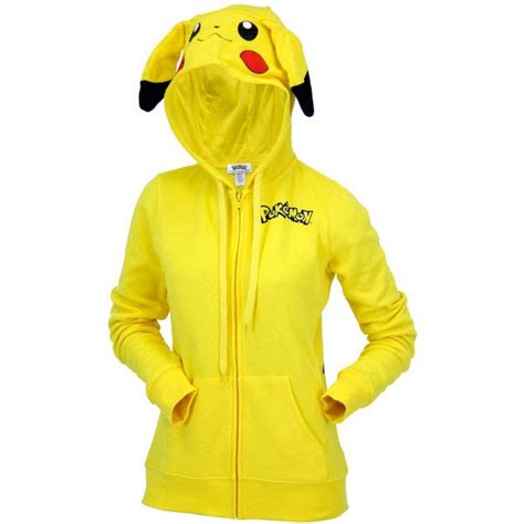 Juniors Pikachu Zip Up Hoodie 53 Liked On Polyvore Featuring Tops