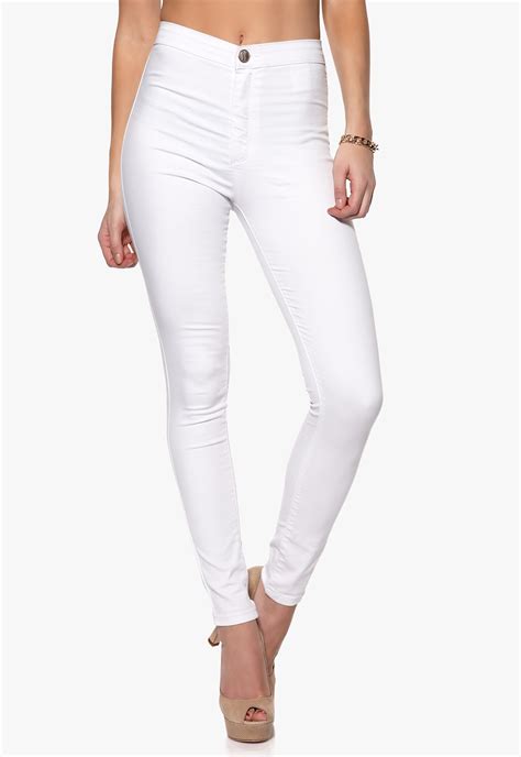 Mixed From Italy High Waisted Skinny Jeans White Bubbleroom