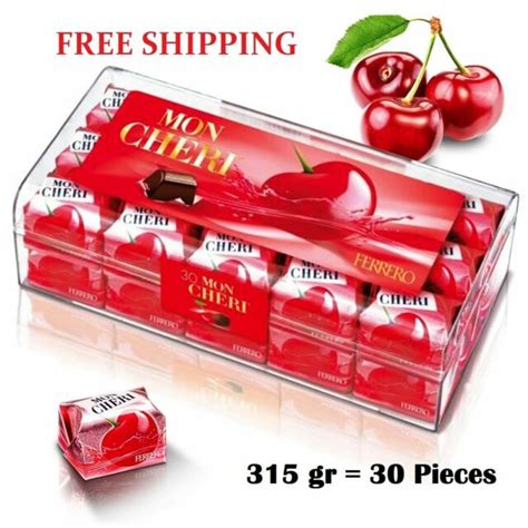 Ferrero Mon Cheri Cherry Filled Chocolate Candies 30 Count Box For