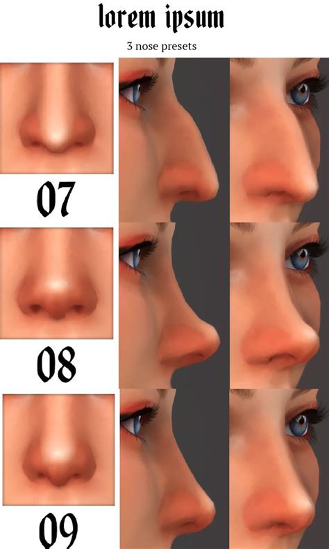 Lorem Ipsum Nose Presets Evoxyr On Patreon Sims 4 Sims 4 Cc Eyes