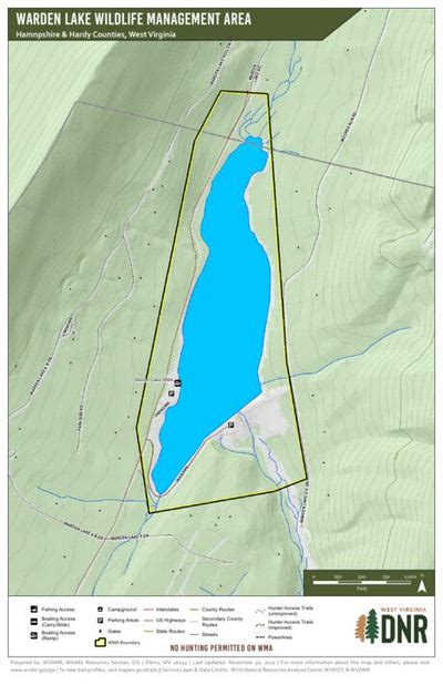 Warden Lake Wildlife Management Area Map By Wv Division Of Natural