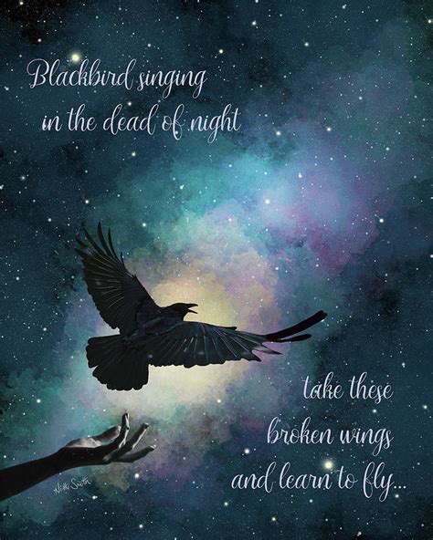 Blackbird Singing With Lyrics Digital Art By Nikki Marie Smith Pixels