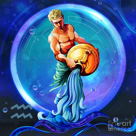 Horoscope Signs Aquarius Digital Art By Peter Awax