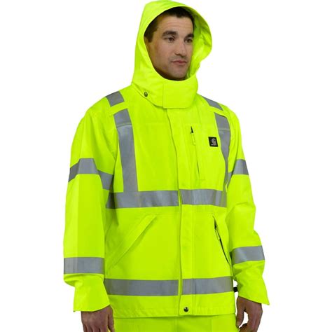 Carhartt Mens High Visibility Class 3 Waterproof Jacket