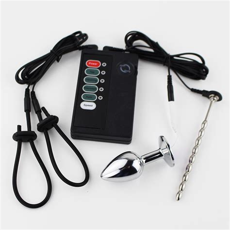 Electro Penis Stimulator Ring And Anal Plug Sex Toys For Men Electric