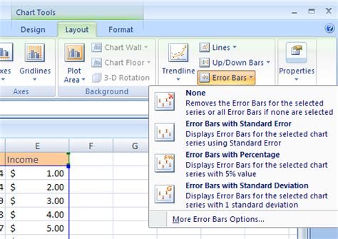 Show the error as a percent of the exact value, so divide by the exact value and make it a percentage: Format Line and Bar Charts : Chart Format Style « Chart « Microsoft Office Excel 2007 Tutorial
