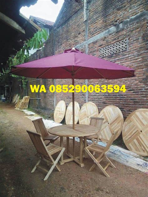 meja kursi payung outdoor meja makan cafe minimalis  meja payung