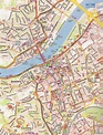 Large detailed road map of center Linz city. Center Linz city large ...