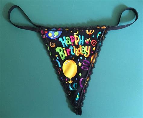 Womens Happy Birthday Party Sexy Gstring Panties Thong Etsy