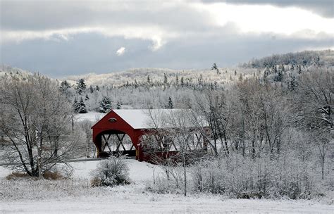 Snow Covered Bridge Photograph