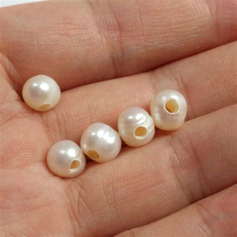 7 8mm Freshwater Pearl Large Hole Pearls White Natural Pearl Bead