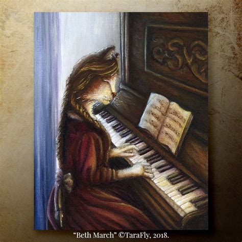 Beth March Cat Playing Piano Little Women Fine Art Etsy