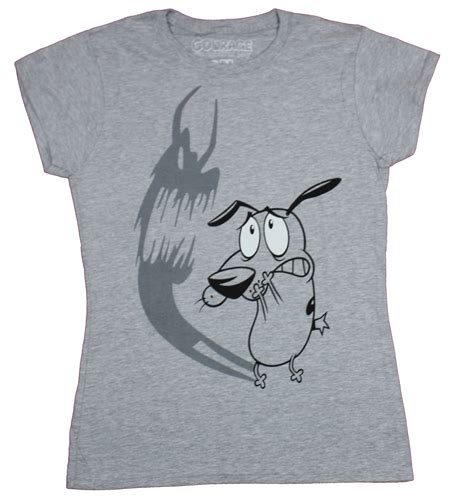 Courage The Cowardly Dog Girls Juniors T Shirt Scared Of His Shadow