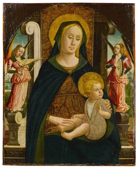Madonna And Child Enthroned With Two Angels Master Paintings 2021