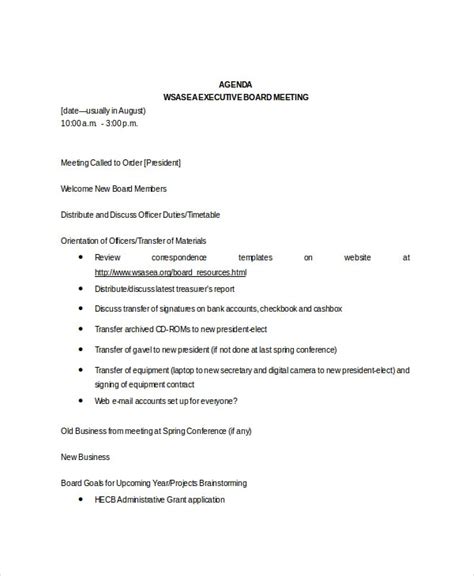 Board Meeting Agenda Template 10 Free Word Pdf Documents Download