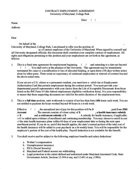 Free 12 Sample Work Contract Agreement Templates In Ms Word Pdf