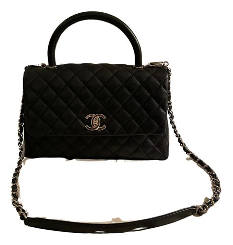 Chanel Coco Handle Black Leather Handbags Shopstyle Bags