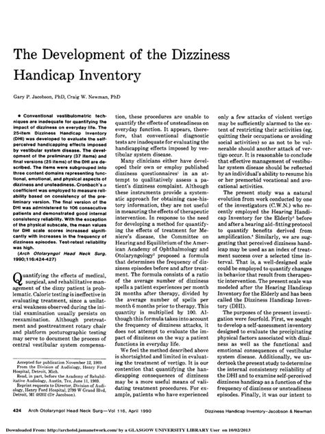 7 Jacobson1990 Desarrollo Del Dizziness Handicap Inventory Pdf