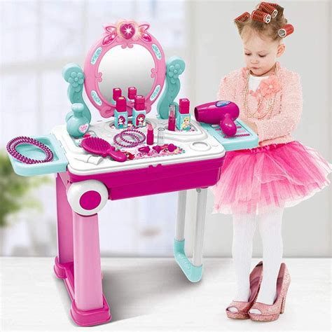 Apple Star Pretend Play Makeup Toy Set Beauty Princess Dressing Table