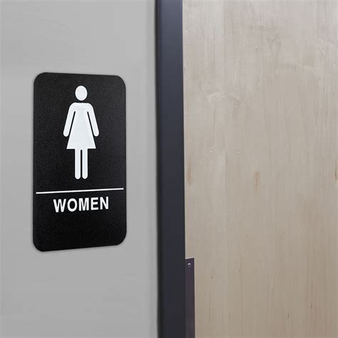 Plastic Restroom Sign With Braille Ada Compliant 6x9 Men Women