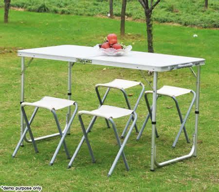 Haz clic ahora para jugar a spring picnic. 4 Person Aluminium Foldable Table & Four Chairs Set for ...