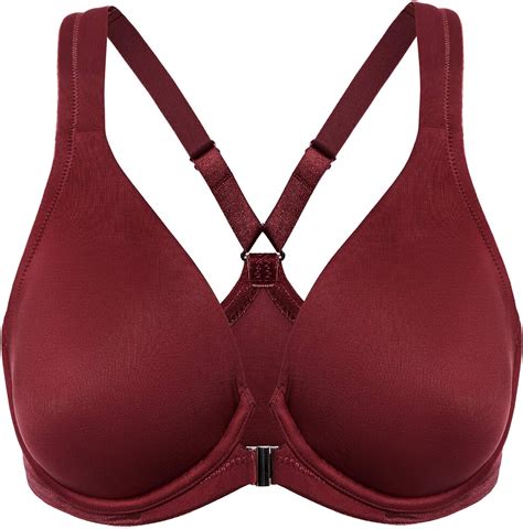 Delimira Womens Underwire Support Unlined Front Close Racerback Plunge Bra Uk Clothing