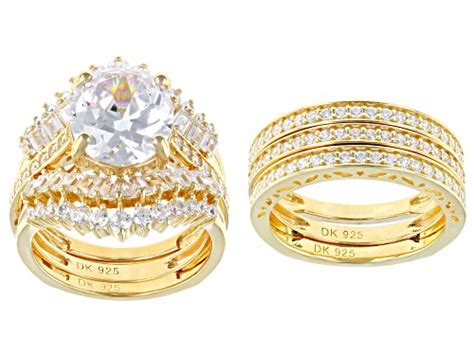 Bella Luce White Diamond Simulant Eterno Yellow Ring With Two