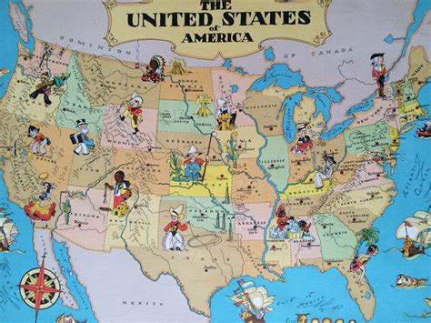 United States Of America Cartoon Map Cartoon Map Usa Maps Detailed My