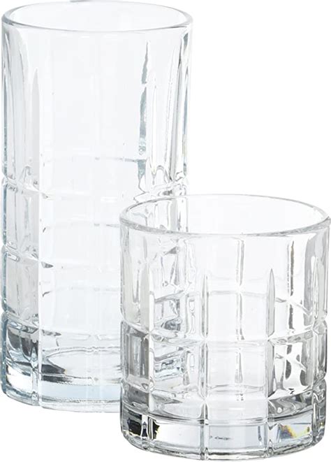 Anchor Hocking Manchester Small And Large Drinking Glasses 16 Piece Glassware Set Amazon Ca Home