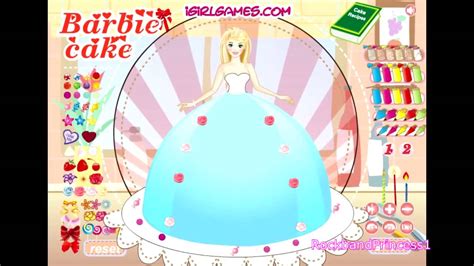 0093 Barbie Cake Decoration Game Barbie Cake Game Youtube