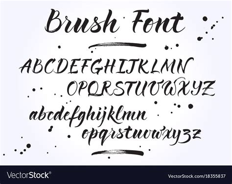 Brush Lettering Vector Alphabet Modern Calligraphy Handwritten