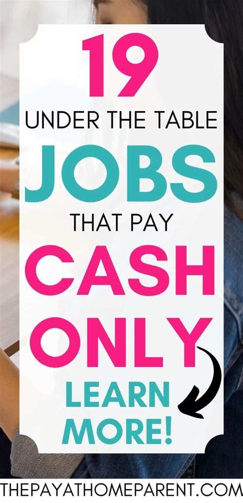 22 Under The Table Jobs That Pay In Cash Only In 2021 Under The Table