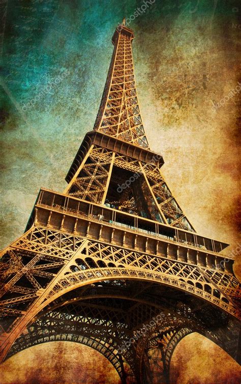 Vintage Postcard With Eiffel Tower — Stock Photo © Nikascorpionka 6585261