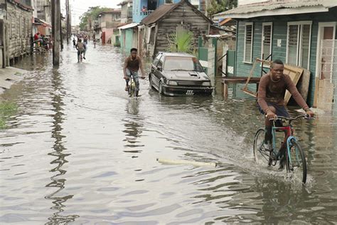 A Street Now Covered With Water Stabroek News