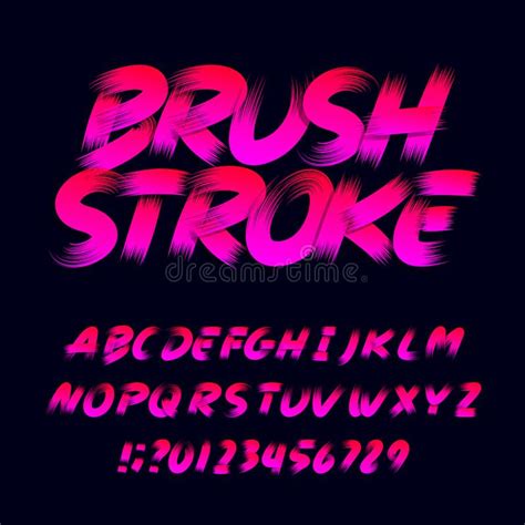 Brush Stroke Alphabet Font Uppercase Messy Letters Numbers And Symbols