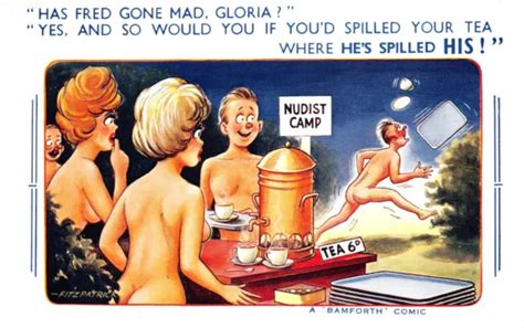 Bamforth Comic Postcard No Nudist Camp Fitzpatrick Unused Very Good Picclick