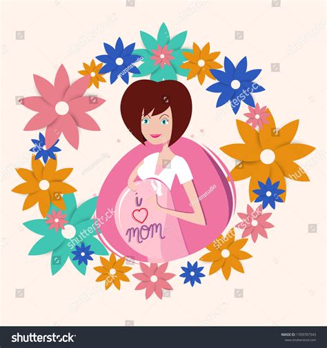 Happy Mothers Day Greeting Card Design Strong Royalty Free Stock Vector 1709787343