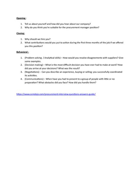 Job interview questions- examples - Opening : Tell us about yourself