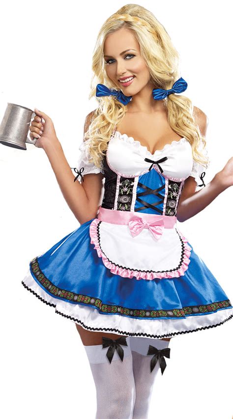 2018 Sexy Womens German Oktoberfest Beer Maid Dirndl Wench Fancy Dress Costume Plus Size M L Xl
