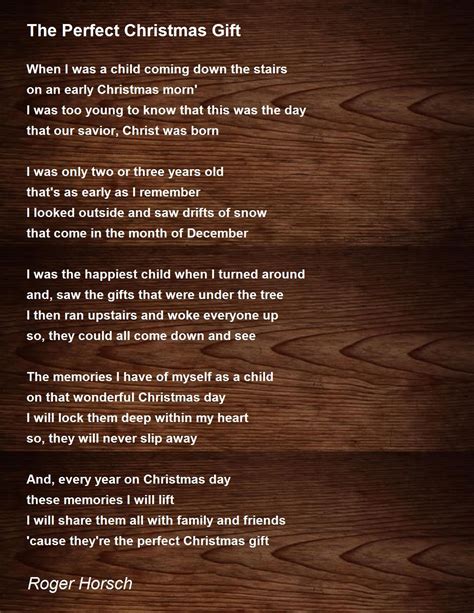 The Perfect Christmas T The Perfect Christmas T Poem By Roger