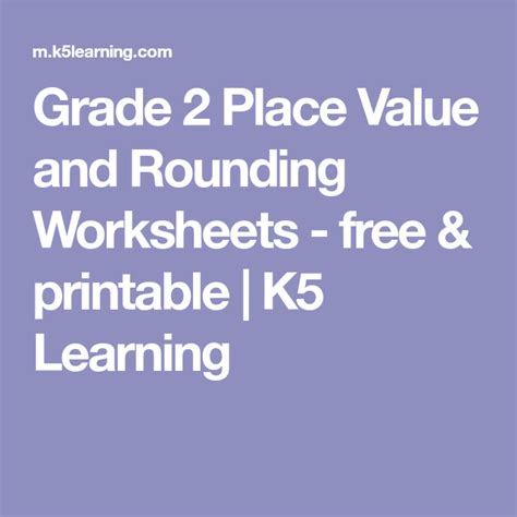 Grade 2 Place Value And Rounding Worksheets Free And Printable K5