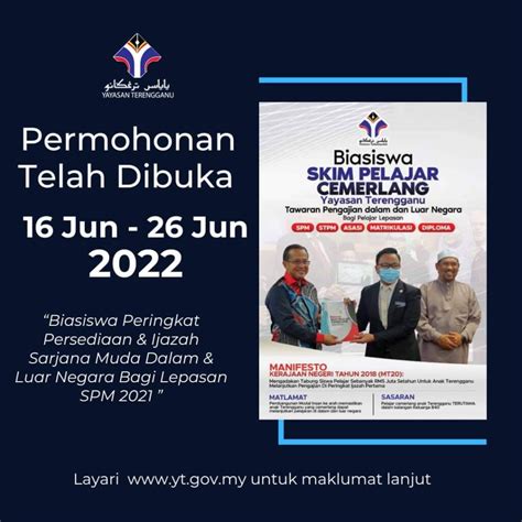 Permohonan Biasiswa Skim Pelajar Cemerlang SPC Yayasan Terengganu
