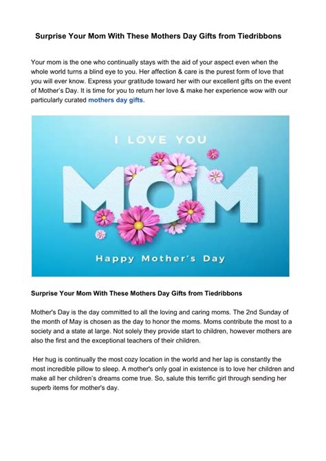 Ppt Surprise Your Mom With These Mothers Day Ts From Tiedribbons