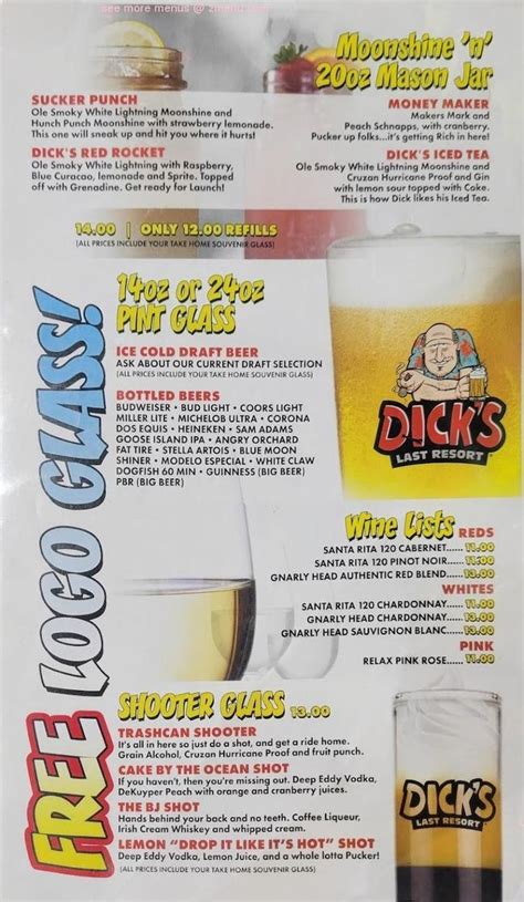 Online Menu Of Dicks Last Resort Las Vegas Fremont Restaurant Las Vegas Nevada 89101 Zmenu