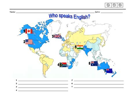 English Speaking Countries Map