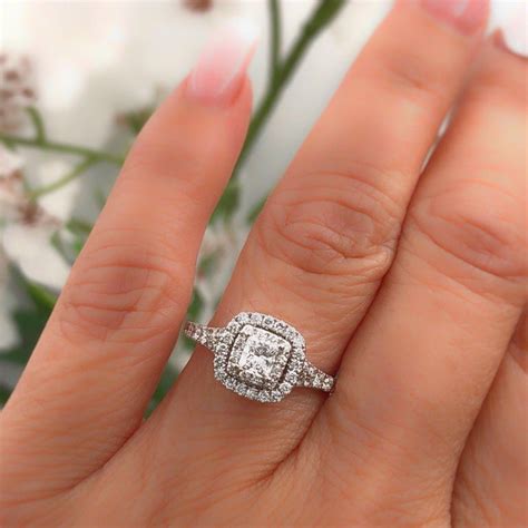 neil lane princess cut diamond engagement ring 1 00 carat 14 karat white gold for sale at