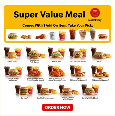 Mcdonalds Malaysia Super Value Meals
